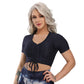 Textured Short Sleeve Crop Top