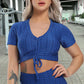 Textured Short Sleeve Crop Top