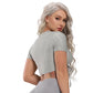 Textured Short Sleeve Crop Top