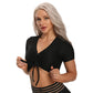 Textured Short Sleeve Crop Top