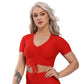 Textured Short Sleeve Crop Top