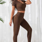 V-Neck Crop Top and High Waistband Long Active Pants